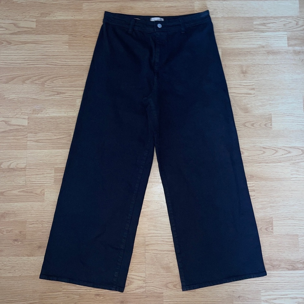 Universal Thread High Rise Sailor Wide Leg Black Denim Jeans / Pants Size 12 - Picture 3 of 8